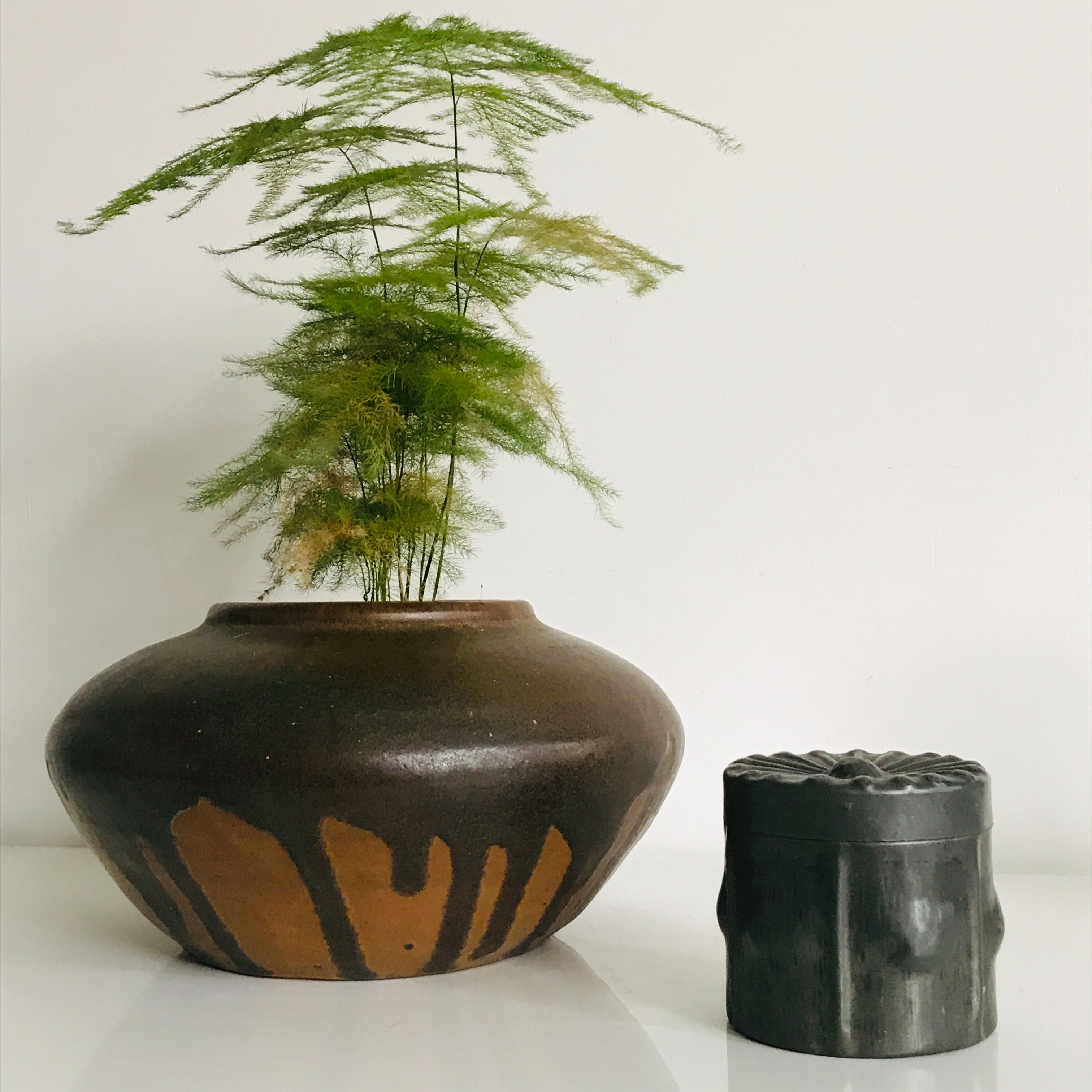 Leon Pointu top vase, Puisaye sandstone, Carriès school, art nouveau