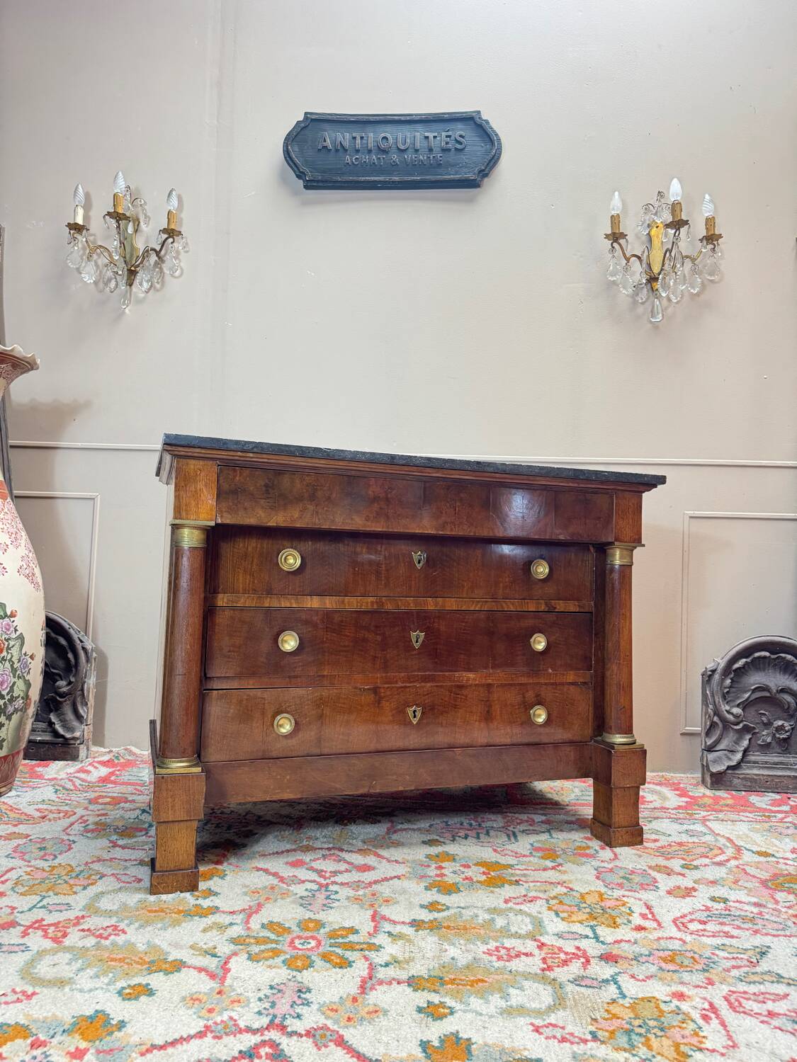 Mahogany commode from the empire period 19th century