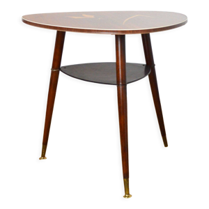 Table tripode bois et formica imprimé