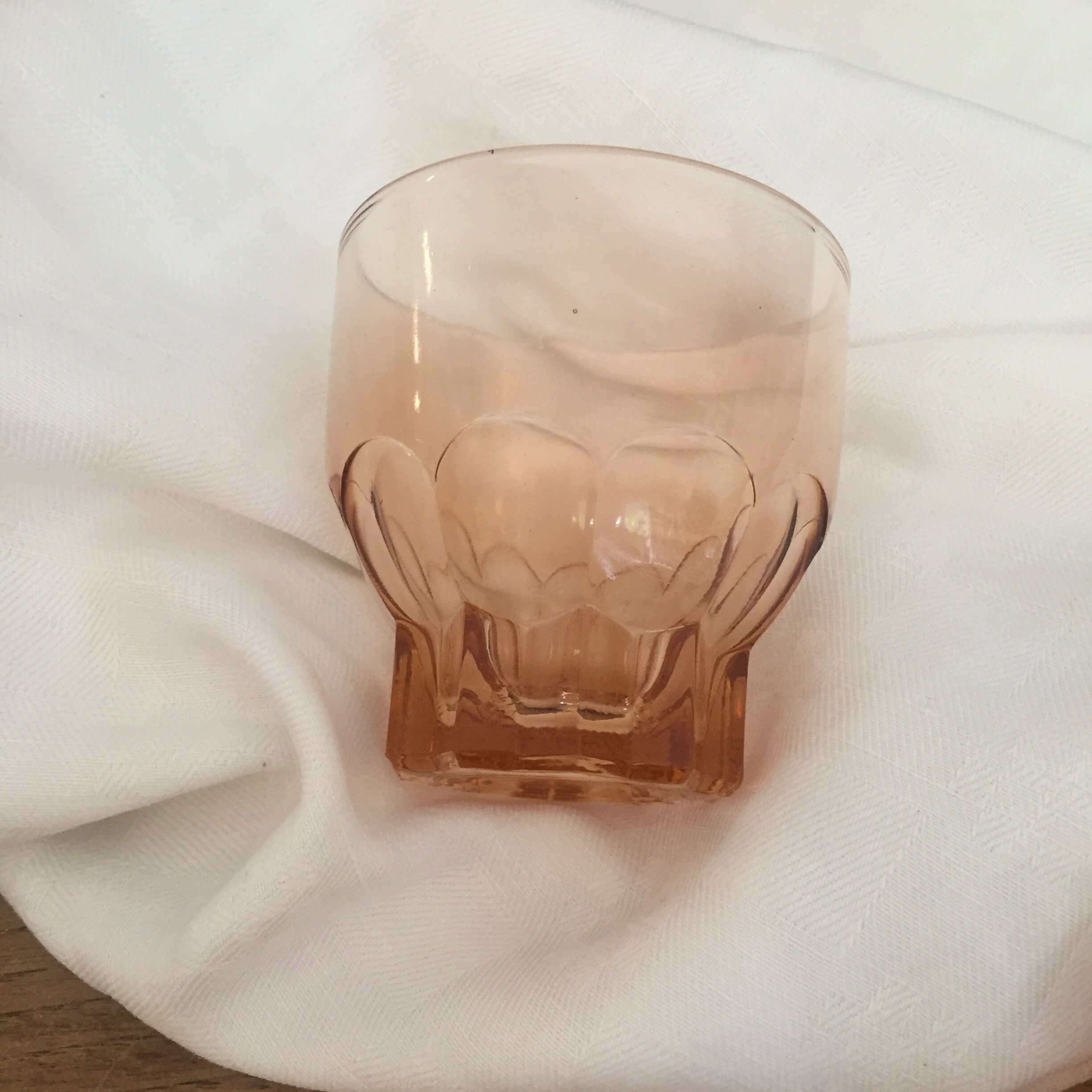 11 pink glasses and carafe