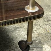 Vintage brass rolling table with 2 trays 70'S