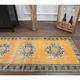 Vintage Turkish Oushak handmade wool cotton orange runner rug 74x350