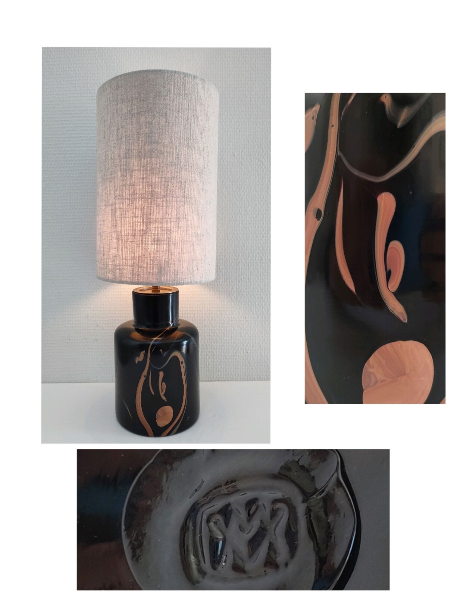 Lamp foot glass paste bob le bleis glassware moorish old