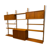 Vintage scandinavian teak wall unit by Poul Cadovius for Royal System 1960s