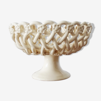 Christophe Pichon Uzes ceramic bowl, Pichon fruit bowl in a woven flower pattern