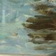 Old painting boat at sea signed