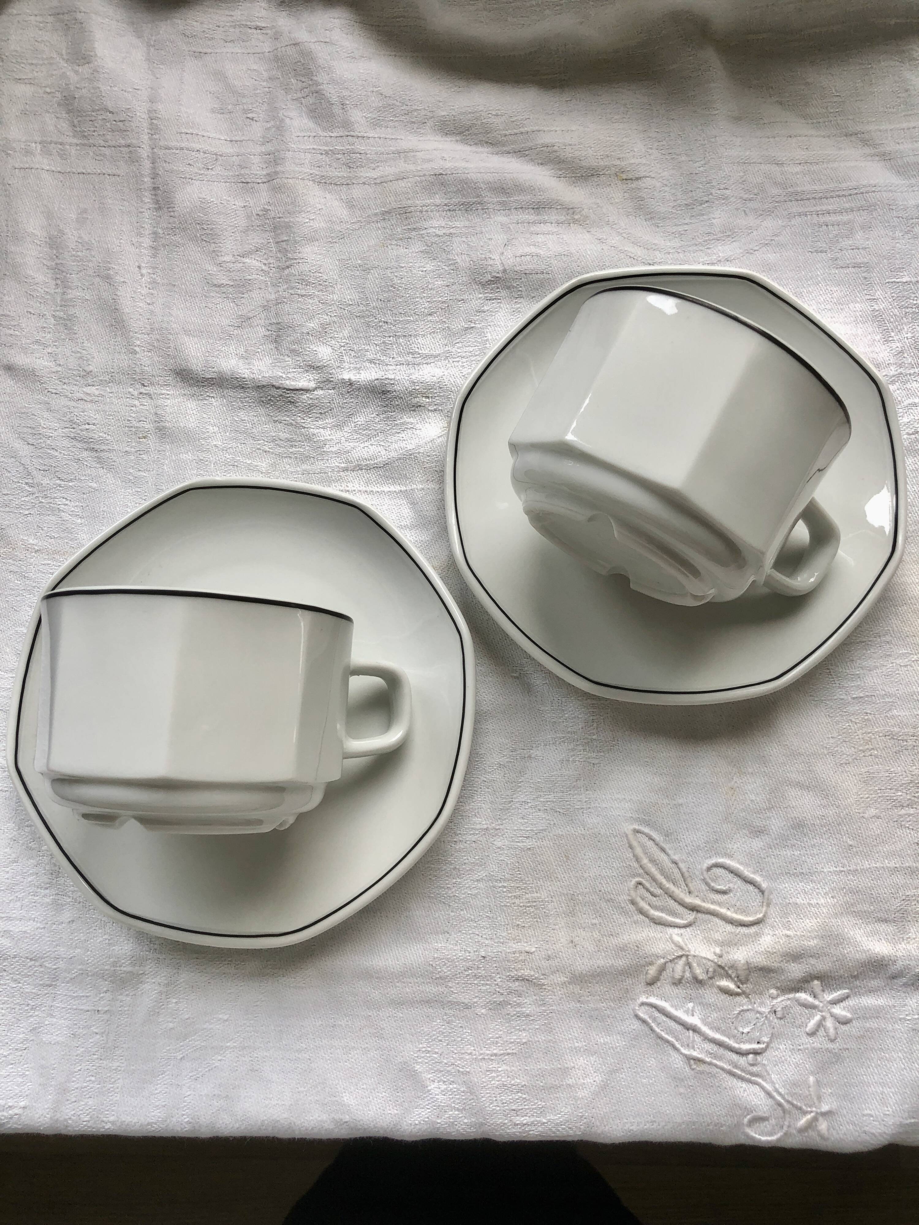 Set of Sarreguemines breakfast cups