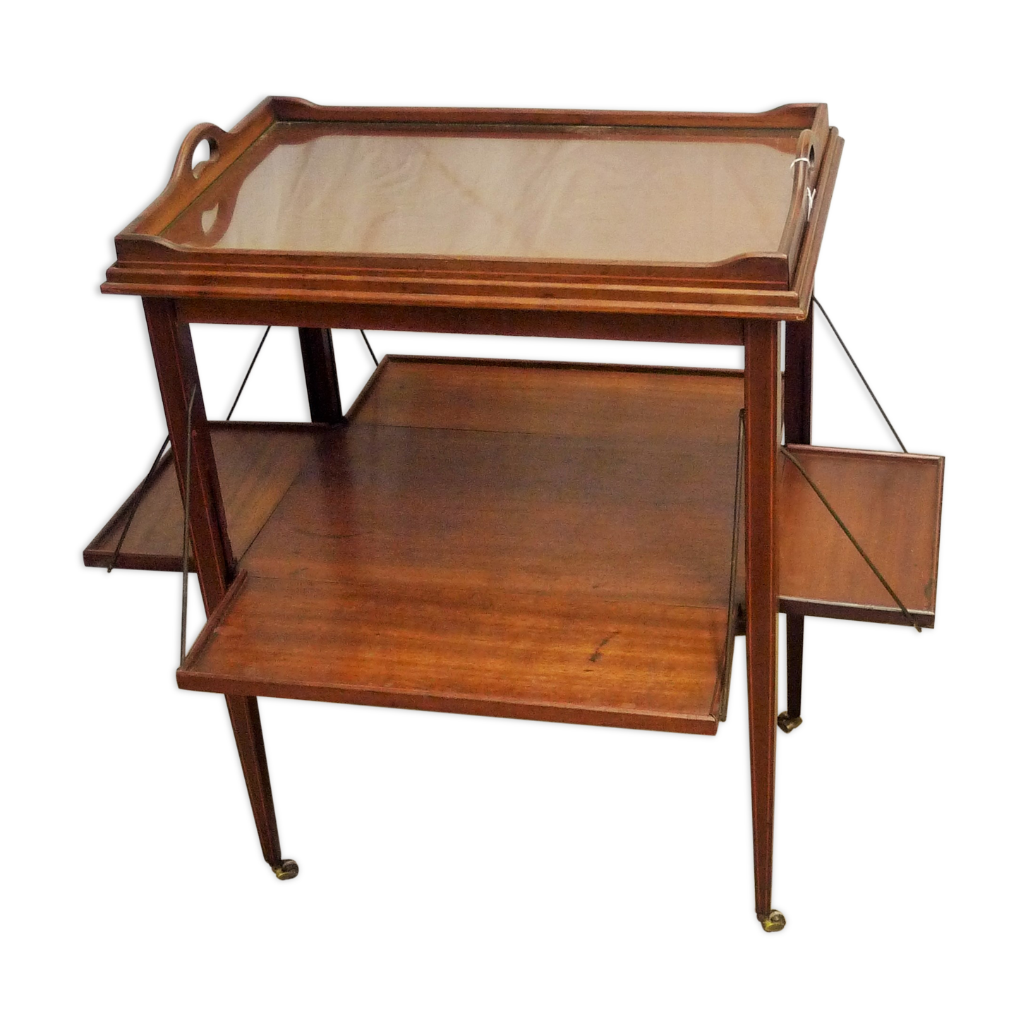 Rolling tea table with its glass tray