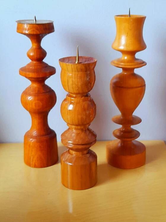 Bougeoirs scandinaves en bois