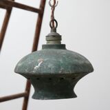 Verdigris Mid-Century Metal Hanging Pendants