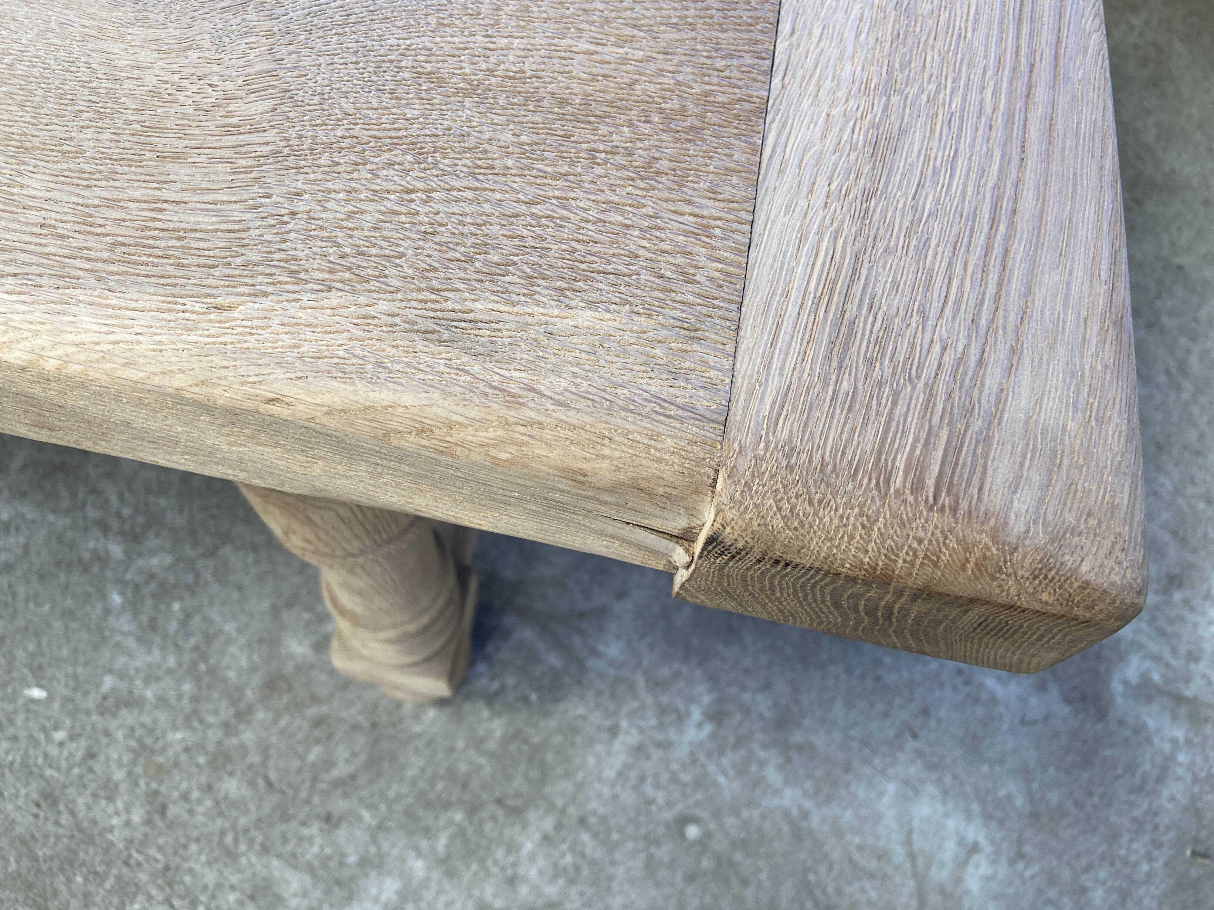 Large dining table monastery style raw natural oak