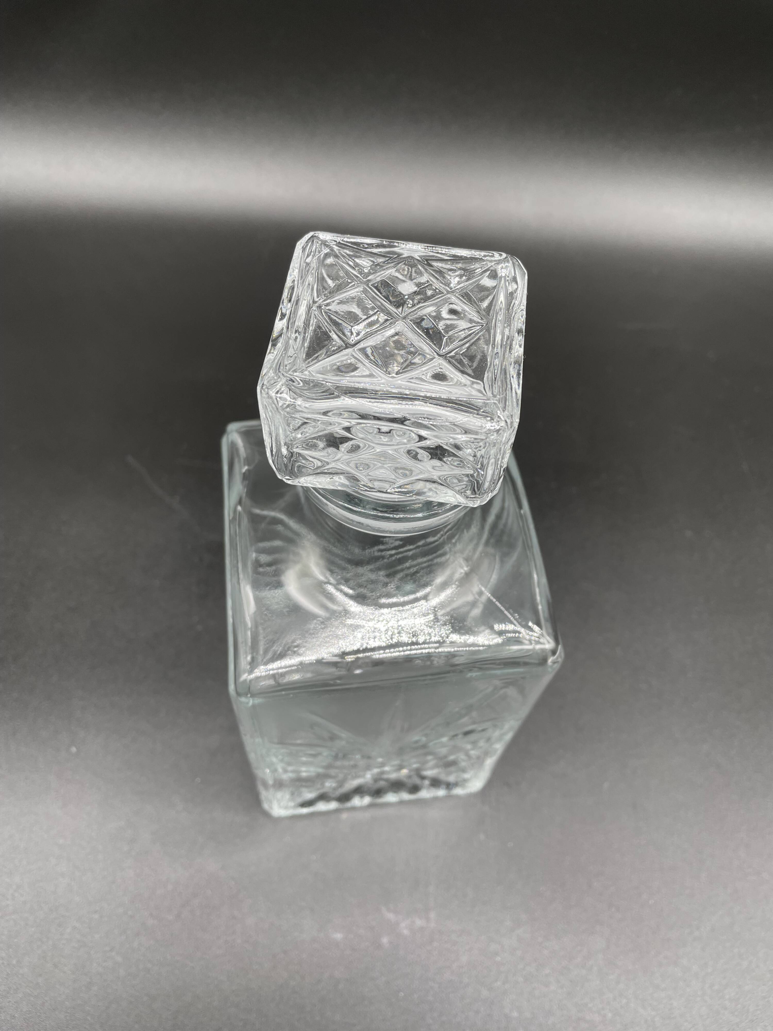 Vintage, whisky decanter, bottle, pitcher, cork, diamond décor, vegetable, 1960s, 1970s, Italy