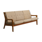 Bench, Danish teak sofa 3 places by Gustav Thams, for Uldum Mobelfabrik, 1960