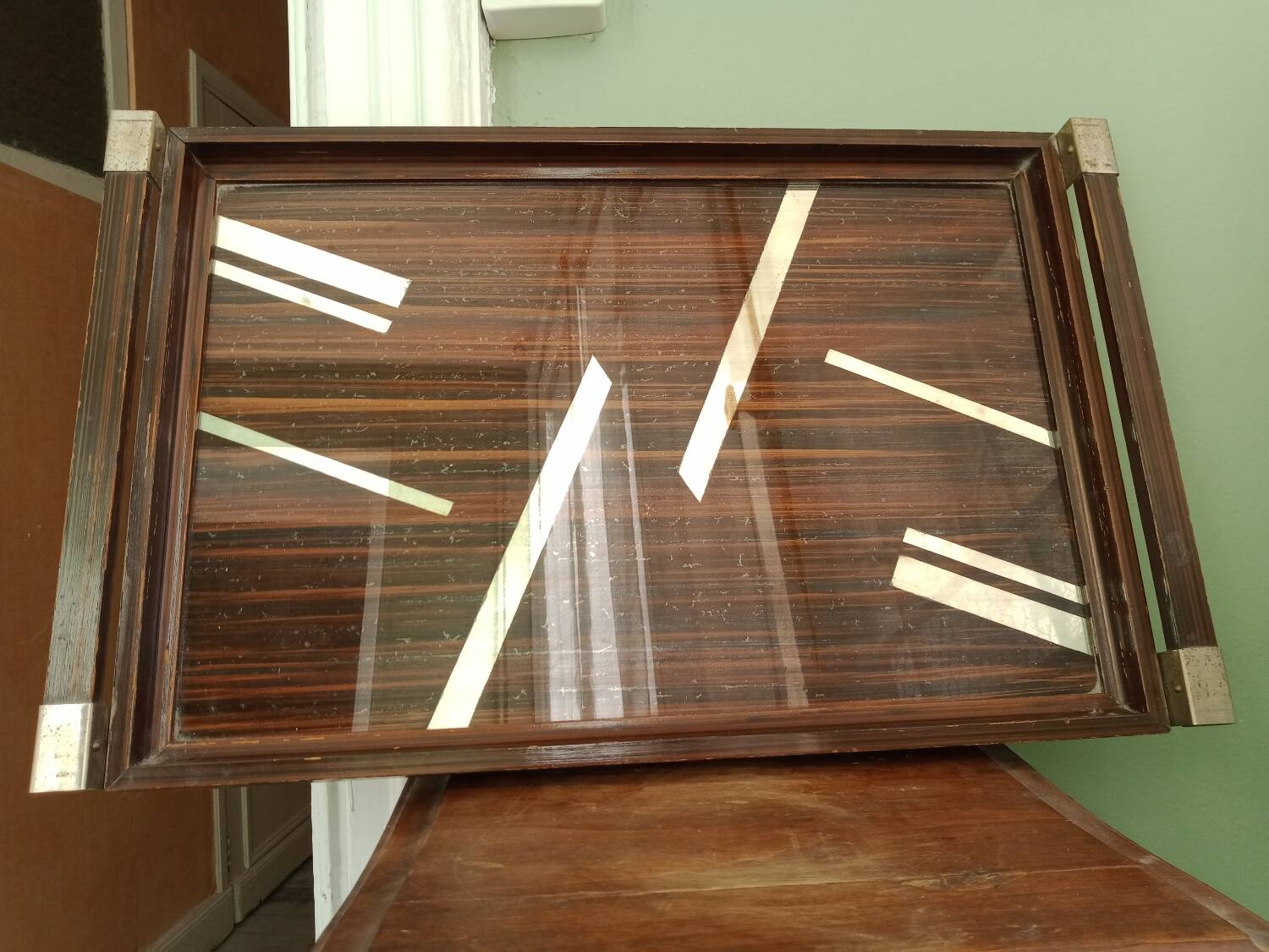 Plateau en bois art déco