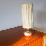 Scandinavian lamp in glazed sandstone and wool lampshade, 1970
