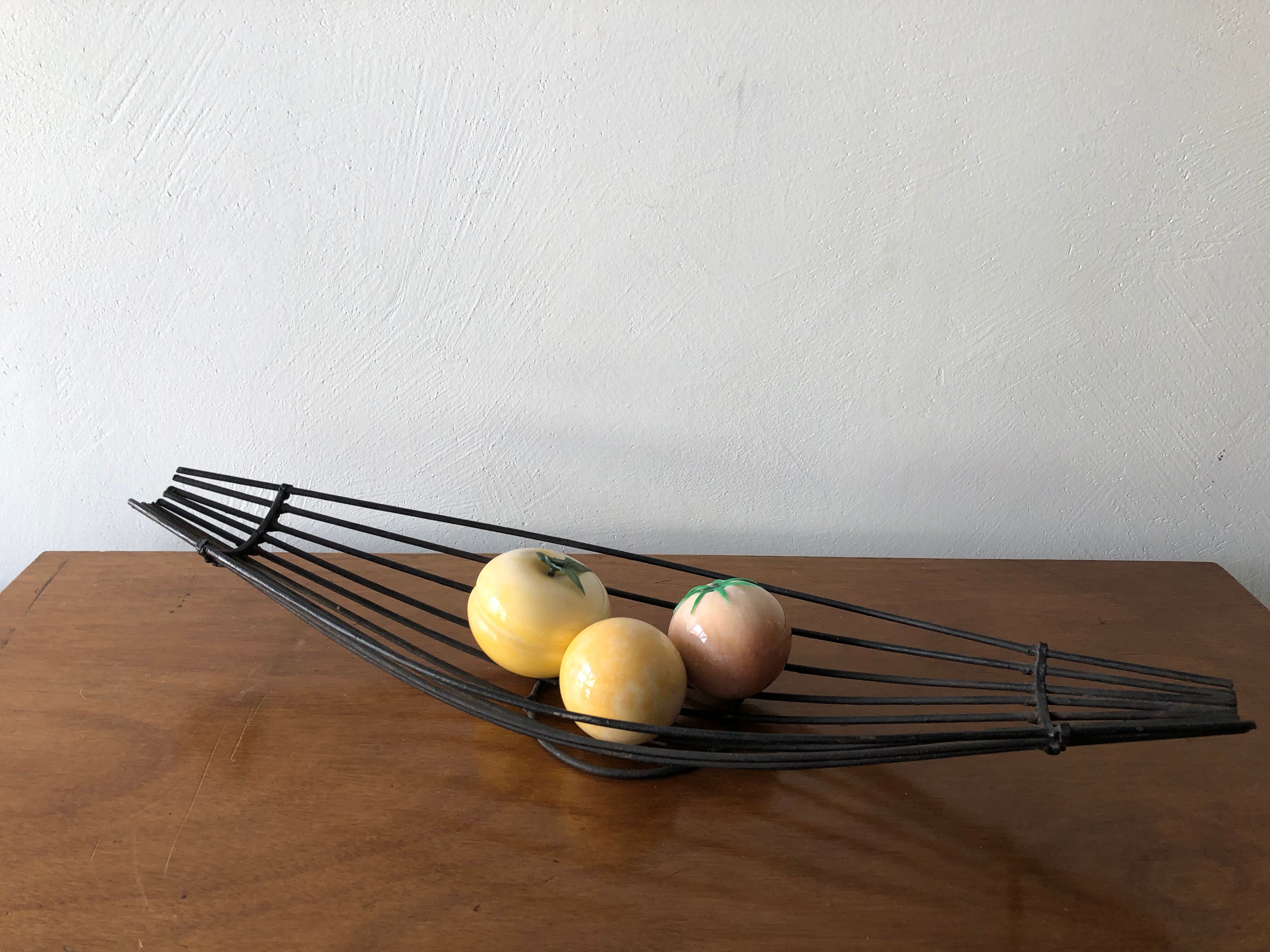 Vintage metal fruit basket