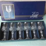 6 crystal stem glasses