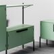 Buffets en bois canapé vert 2 places 60s vintage moderne