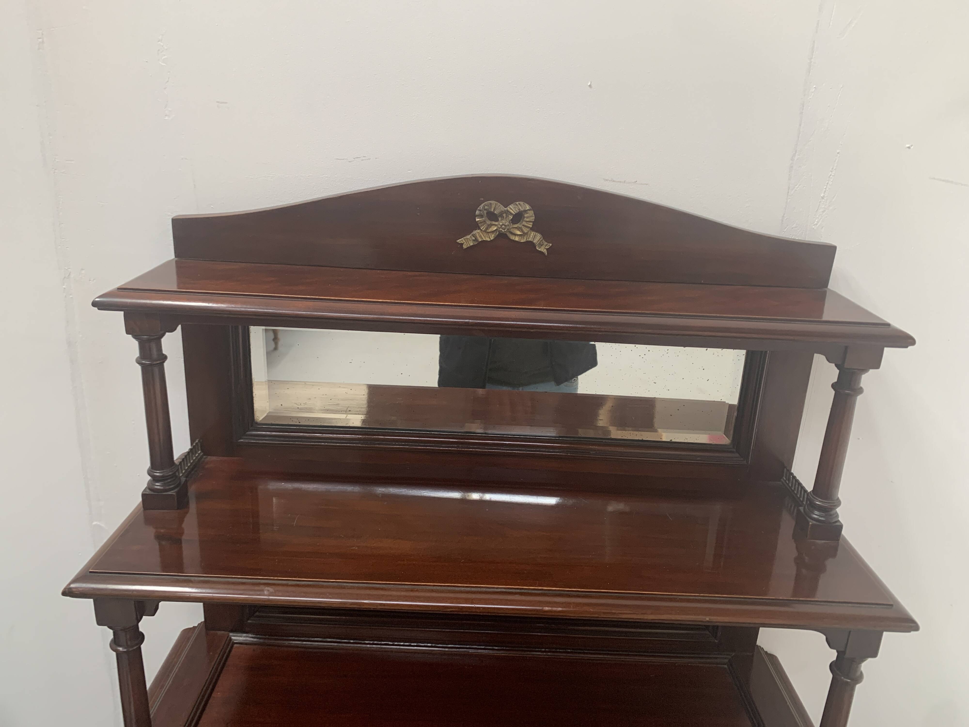 19th century Empire style mahogany serving trolley