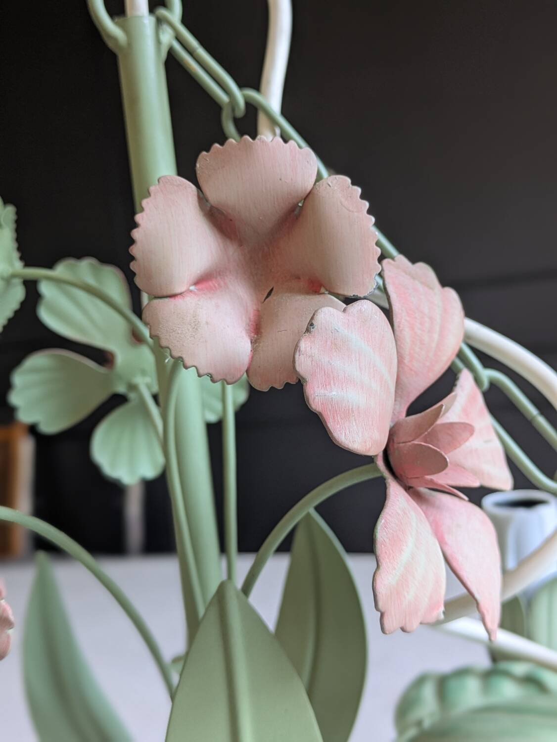 Ancien lustre fleuri italien