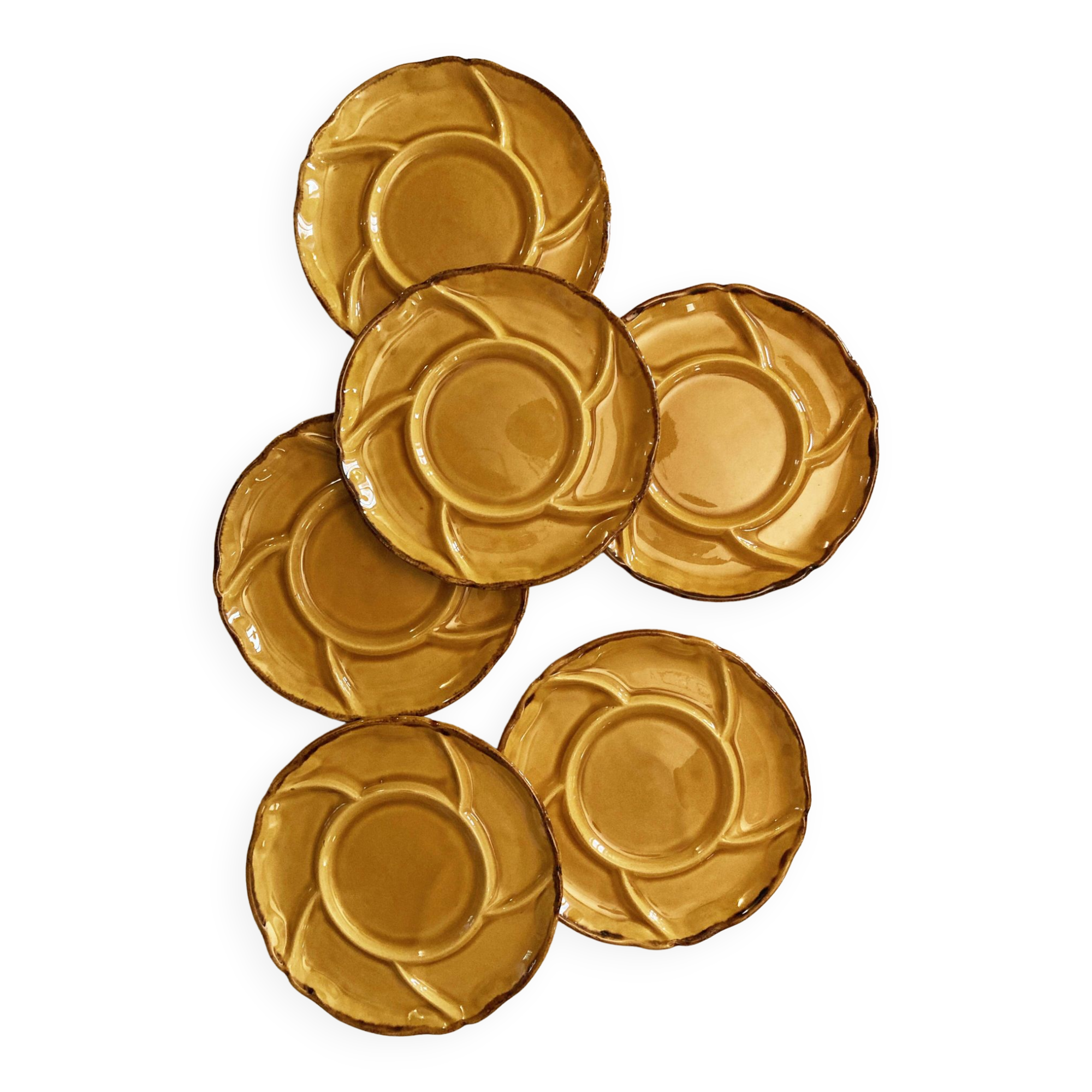 6 compartmentalized plates Les Faïences de Haute-Provence