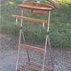 Vintage valet in wood, chrome metal and vinyl from the 60s