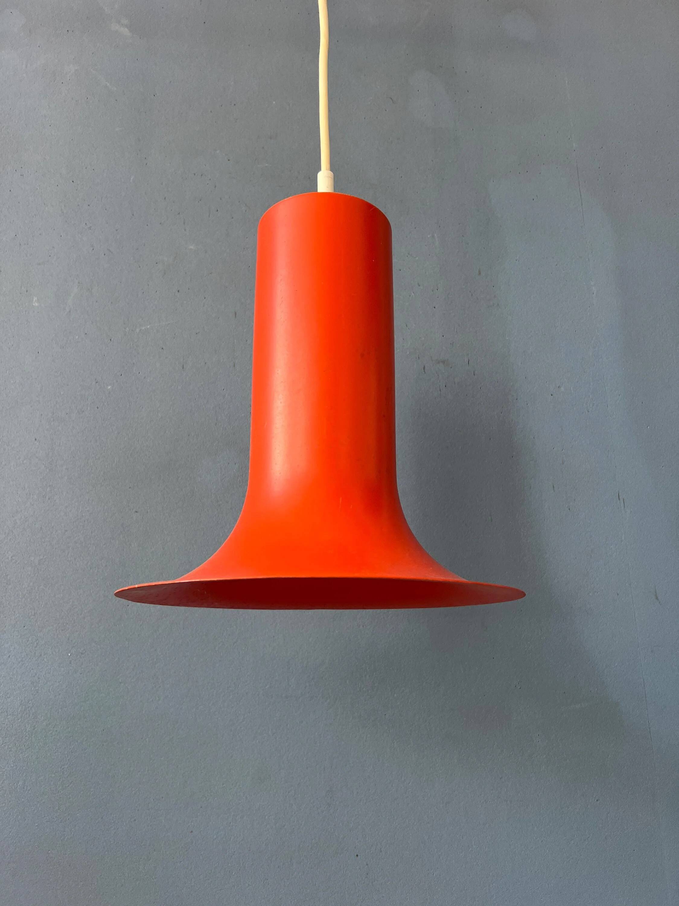 Vintage orange cone-shaped Raak suspension
