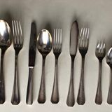 Ménagère Christofle in silver metal model Boréal (132 pieces)