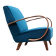 1930 Jindrich Halabala Bentwood Armchair in Teal Velvet