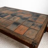 Herbarium coffee table in terracotta, Garnier style, circa 1960.