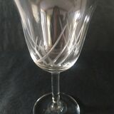 Service en verre broc + carafe + 8 verres à pieds ciselés  vintage