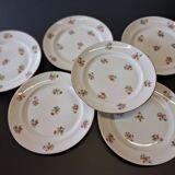 6 dessert plates in French porcelain in good condition.