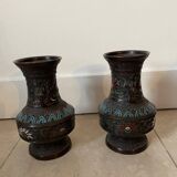 China Pair of bronze vases 19th century