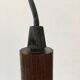 Scandinavian pendant lamp in molded glass and teak