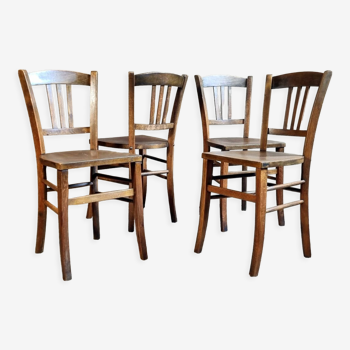 4 chaises bistrot de campagne années 40