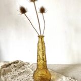 Bottle, amber glass vase angels