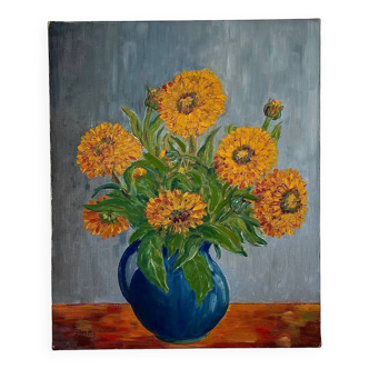 Huile sur toile nature morte