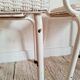 Vintage rattan bistro chairs white and metal