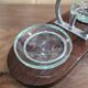 Art Deco pocket emptier in wood, engraved glass and chromed metal