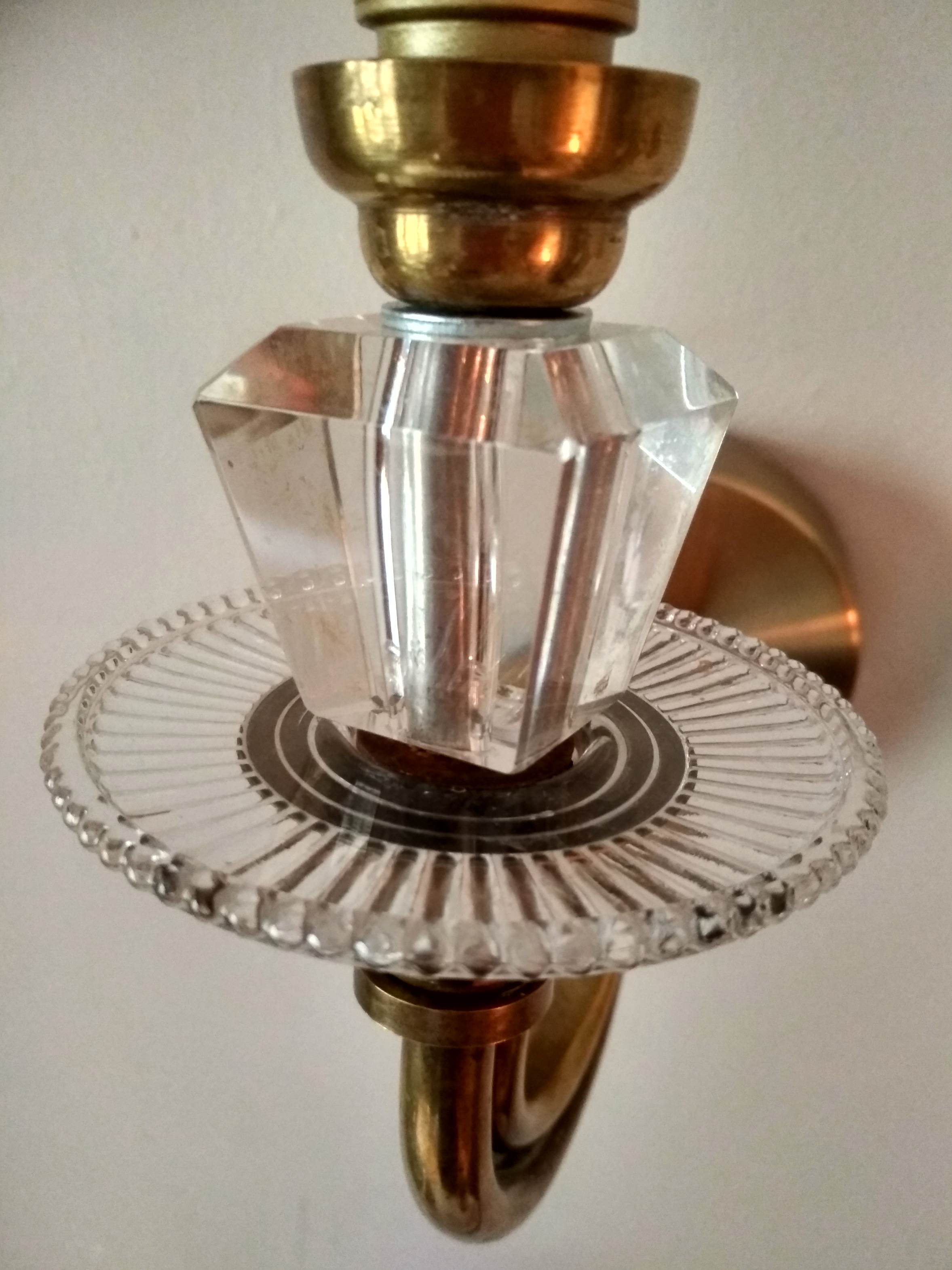 Pair of old brass wall sconces