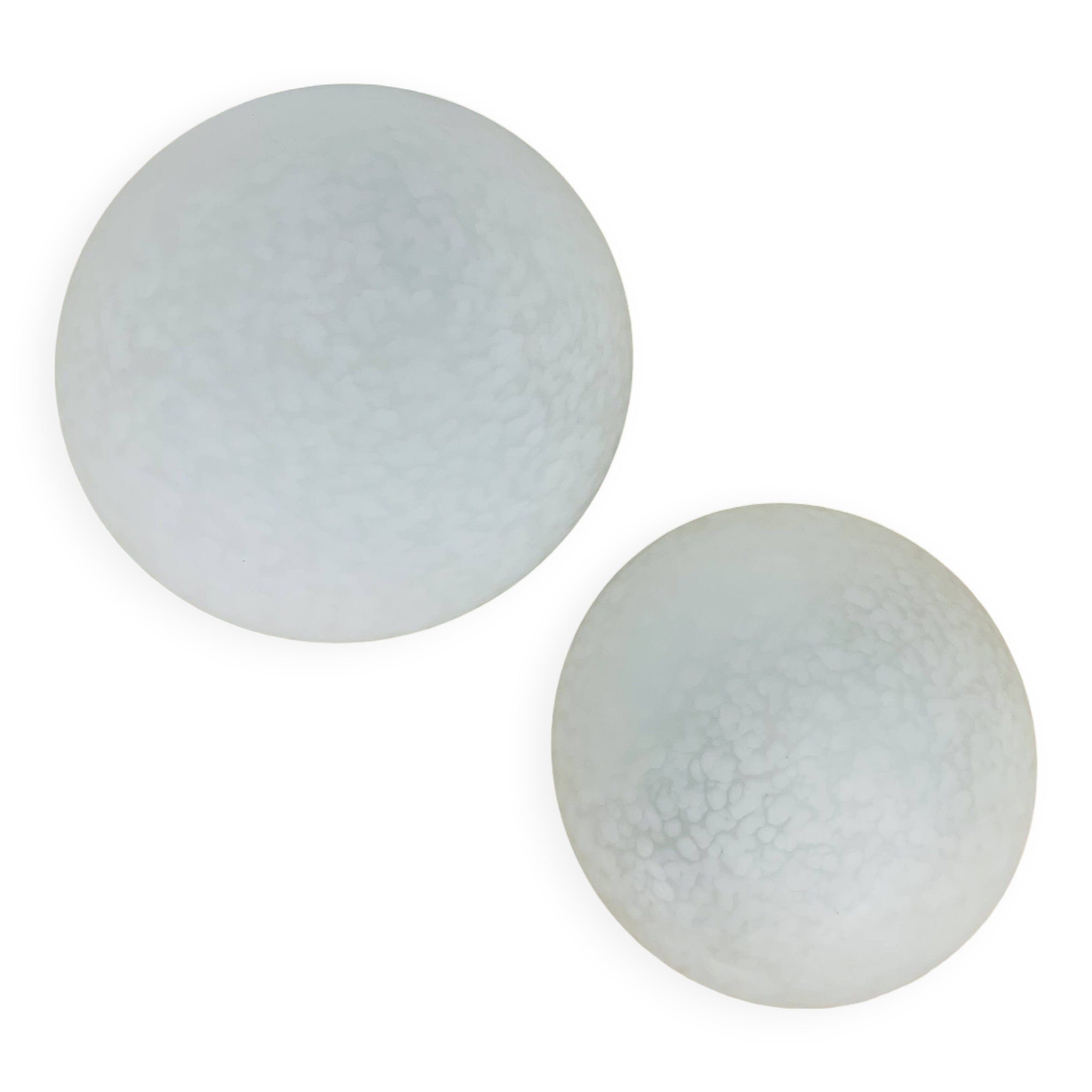 Pair of speckled glass ball wall lights from Vianne, half sphere