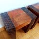 Pair of exotic wood bedside tables