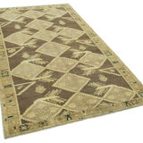 1970s handwoven contemporary anatolian beige rug 149 cm x 255 cm