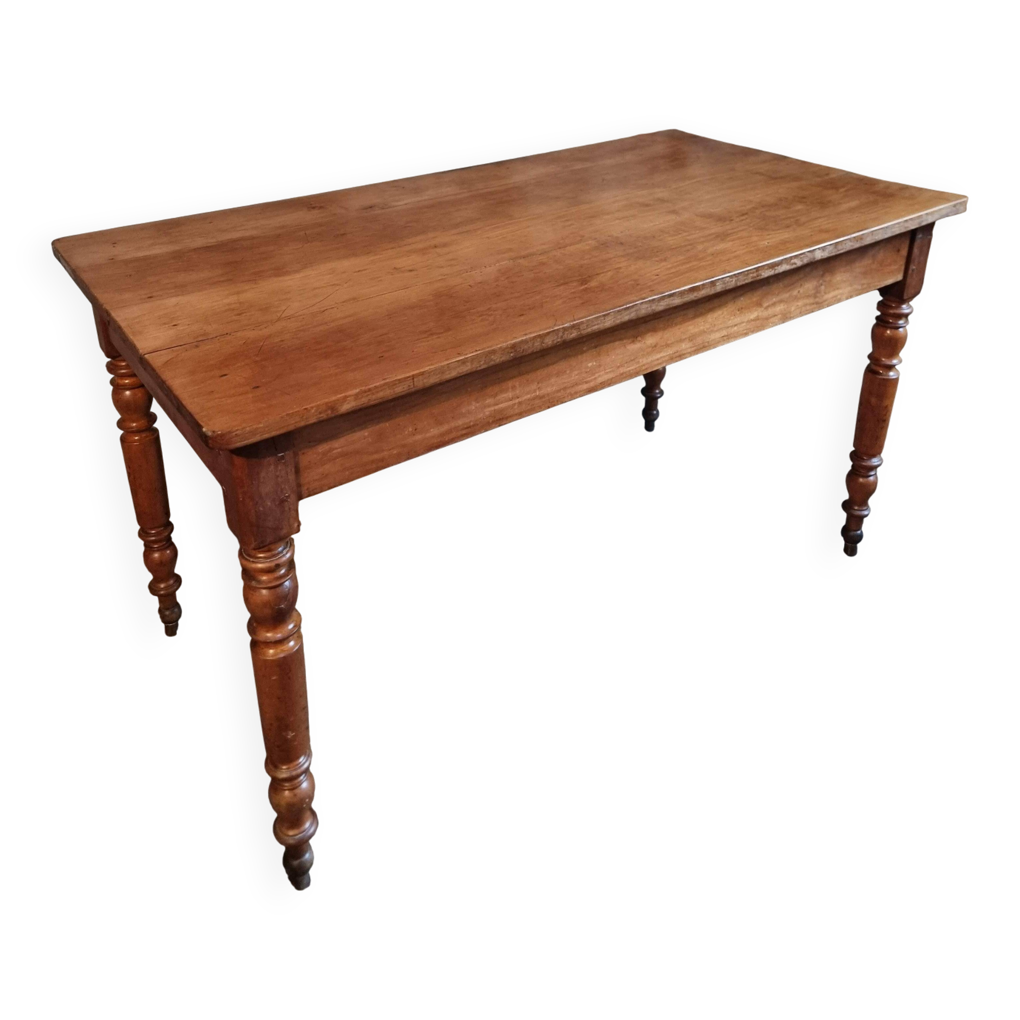 Antique dining table in French cherry wood 1900–1920 – Provincial farmhouse table