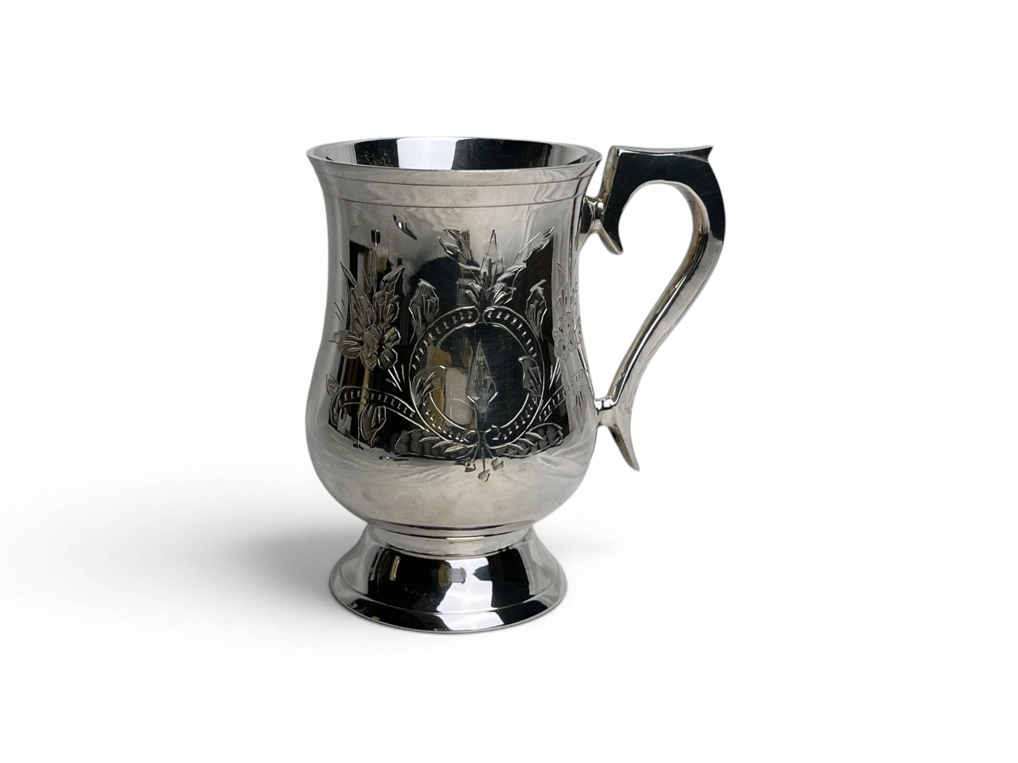 Tableware, silver-plated mug cup from the 20th century.