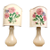 Pair of Murano Glass Table Lamps by Gino Cenedese with Floral Lampshades