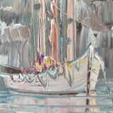 Antique oil painting by Naval A. Simpson.