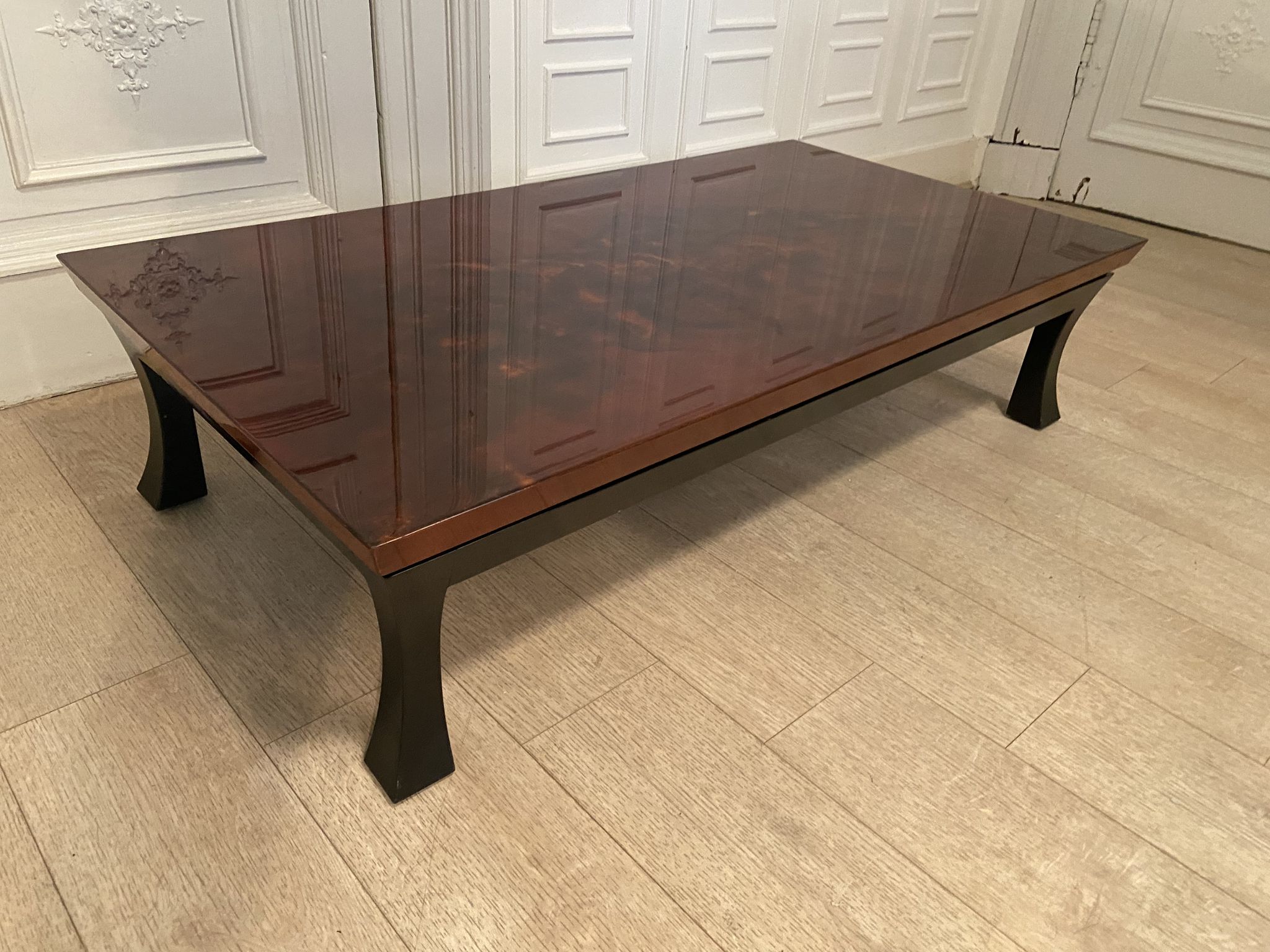Coffee table, red and gold lacquer, 1970s