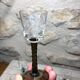 Ancien et rare ! Vendu en lot de 12 Verres à pieds torsadés colorés et gravés de fleurs et feuilles