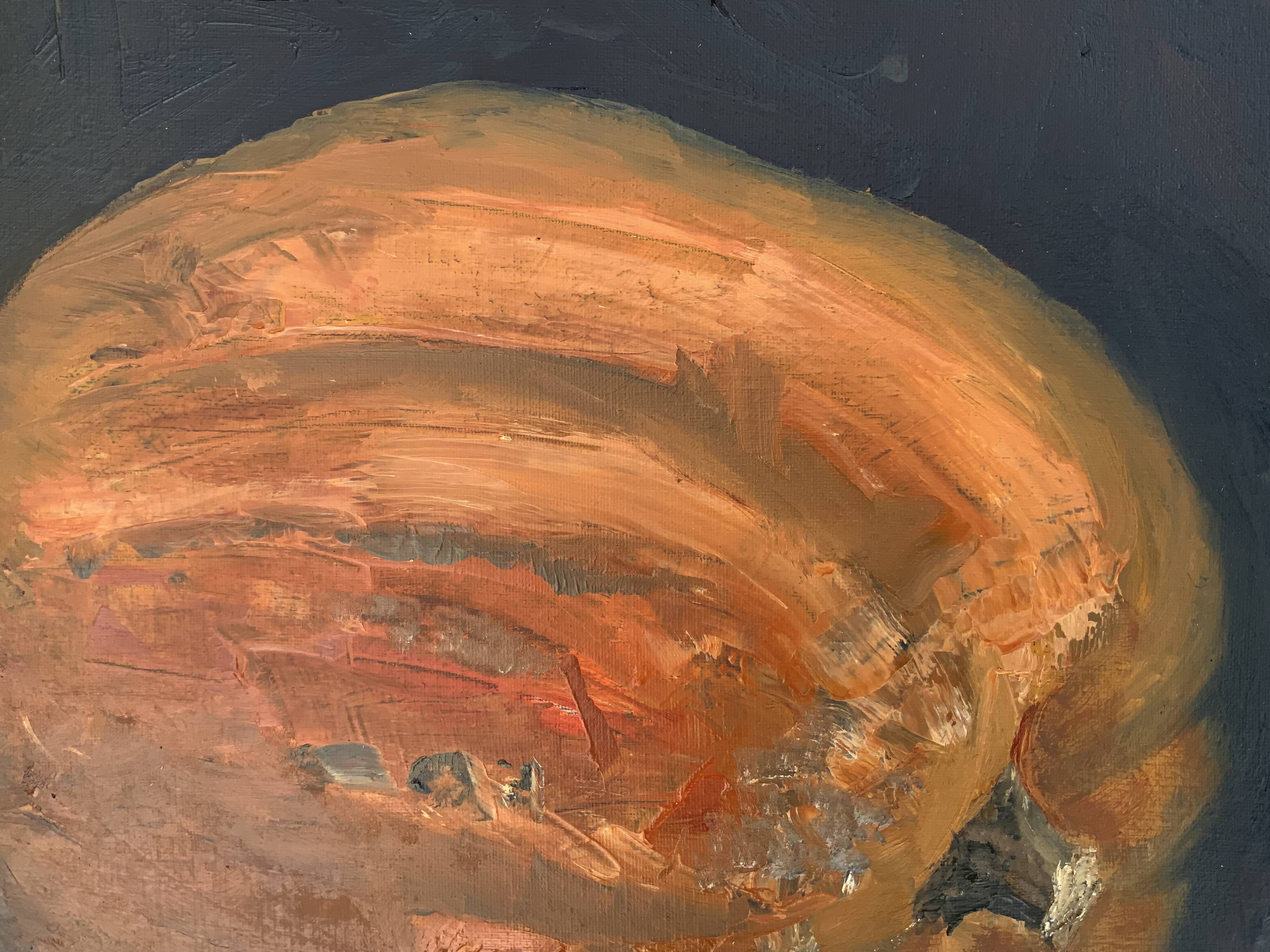 Vintage Still life with Pumkin oil Painting on Canvas signed R. Grinberg